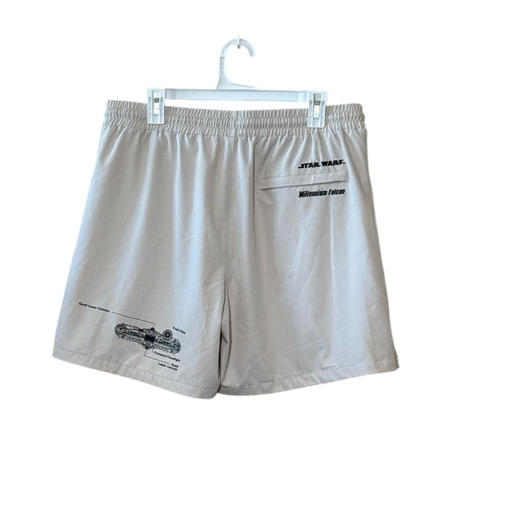 Star Wars Men's Beige Athletic Shorts,embroidered letters,size L - Picture 4 of 10
